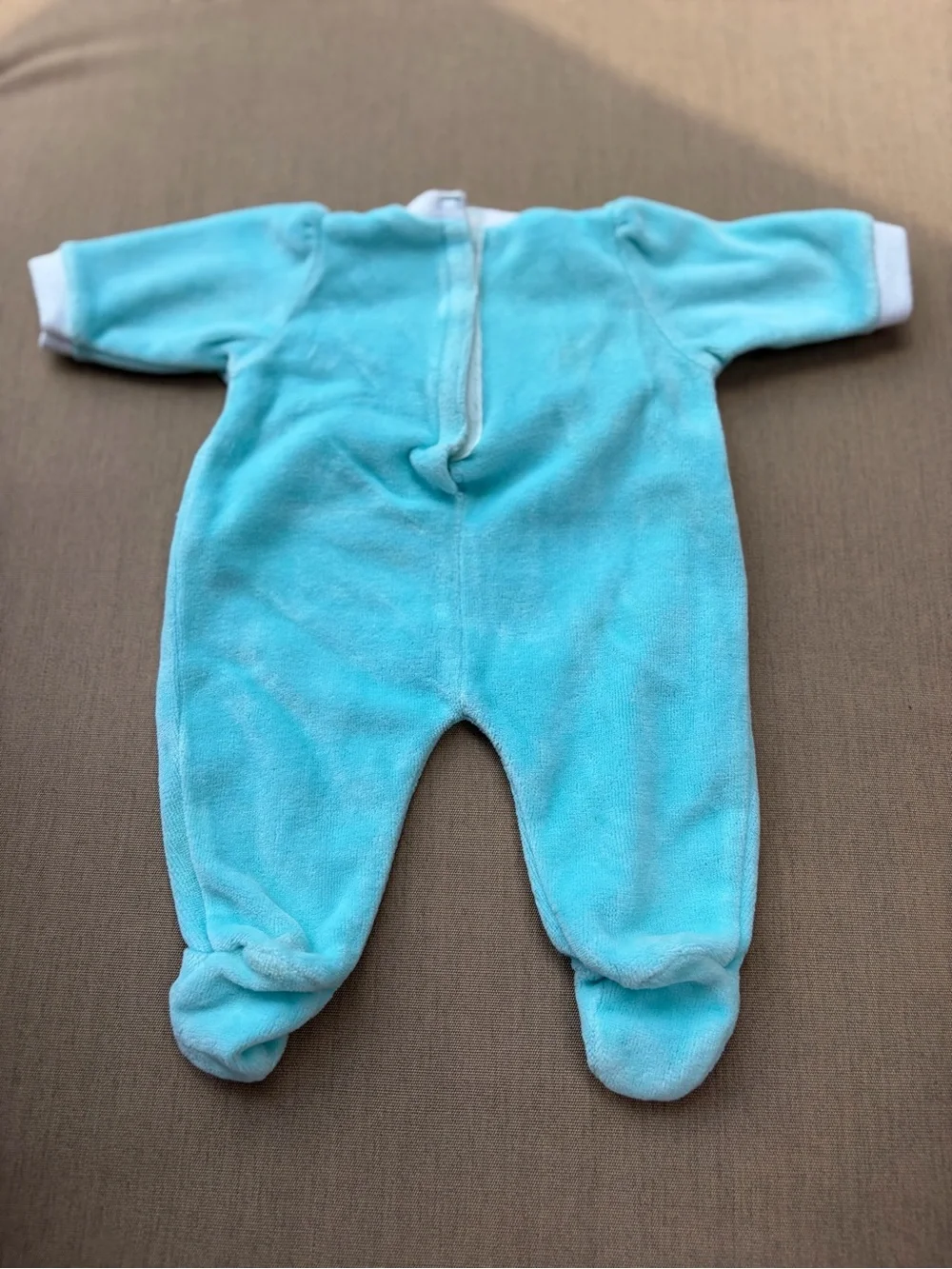 American Doll Bitty Baby Plush Velour Footed One-Piece with Embroidered Bib